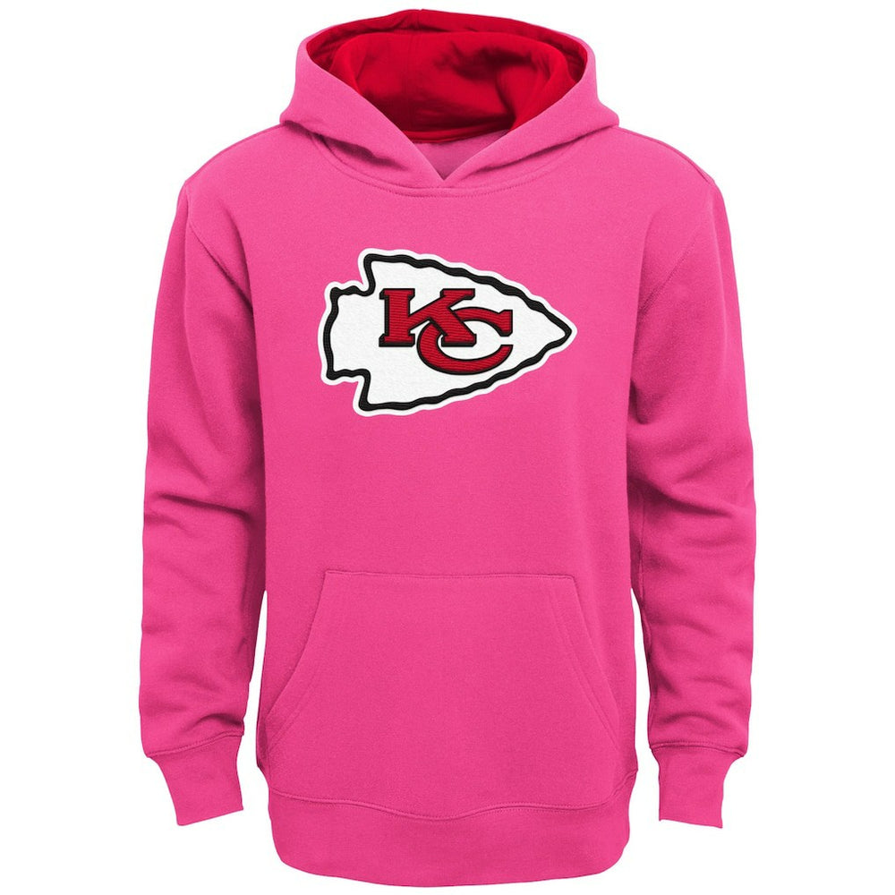 Kansas City Chiefs Girls Youth Prime Pullover Hoodie - Pink discount