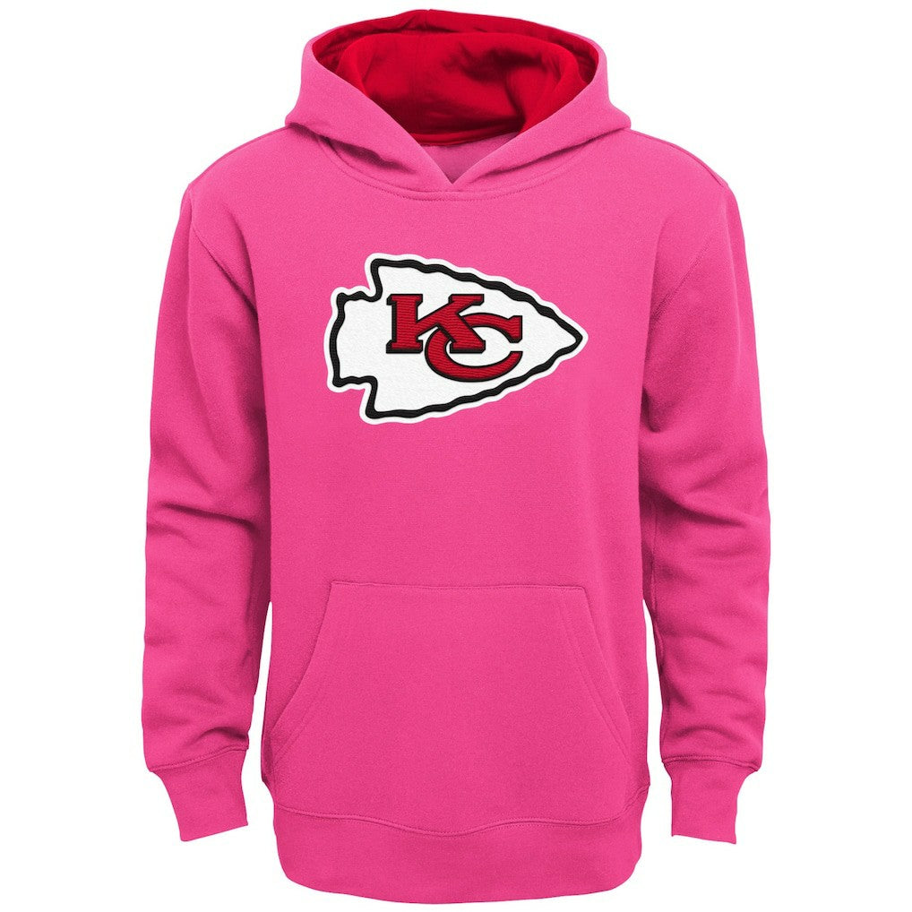 Kansas City Chiefs Girls Youth Prime Pullover Hoodie - Pink discount