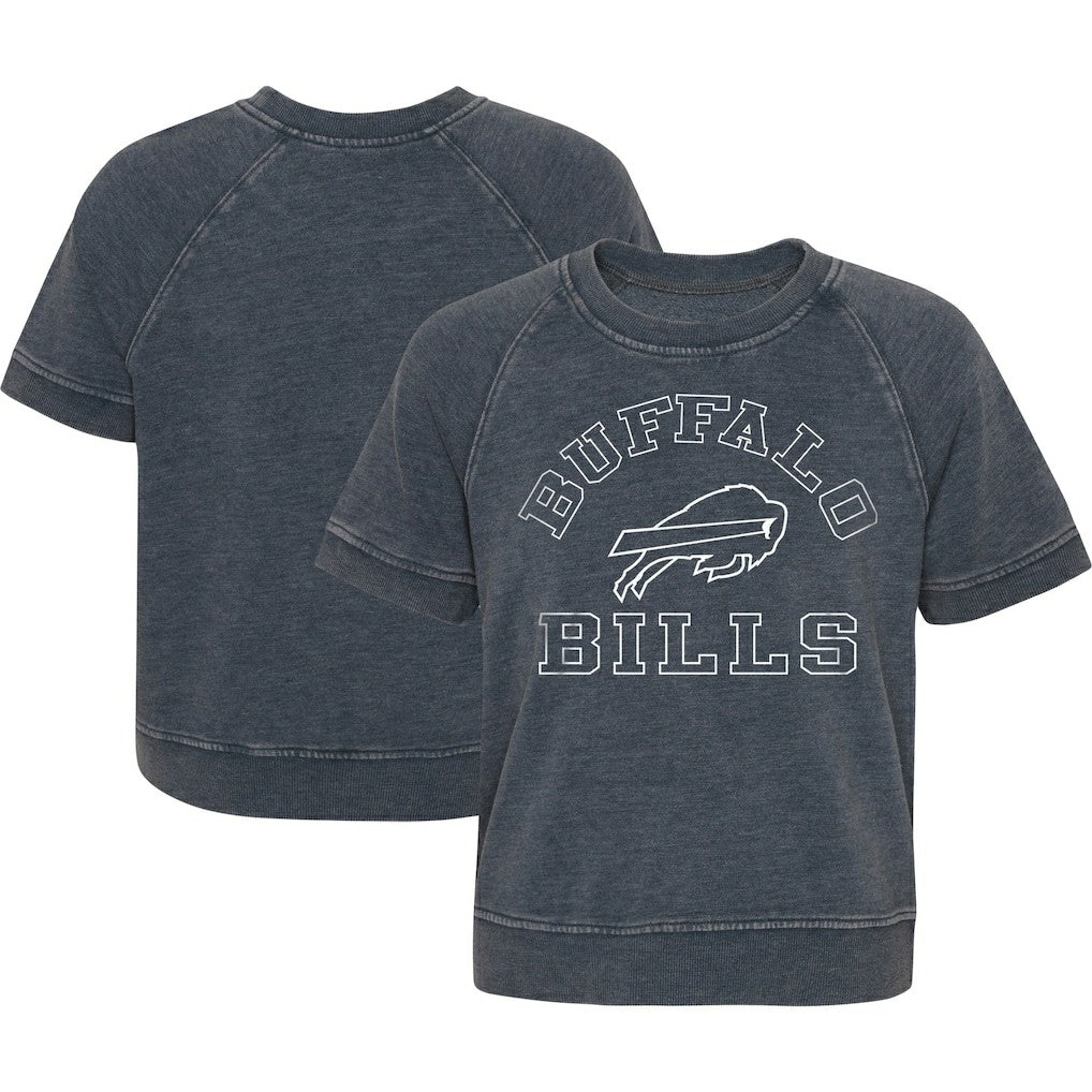 Buffalo Bills Girls Juniors Cheer Squad Raglan T-Shirt - Heather Charcoal for sale