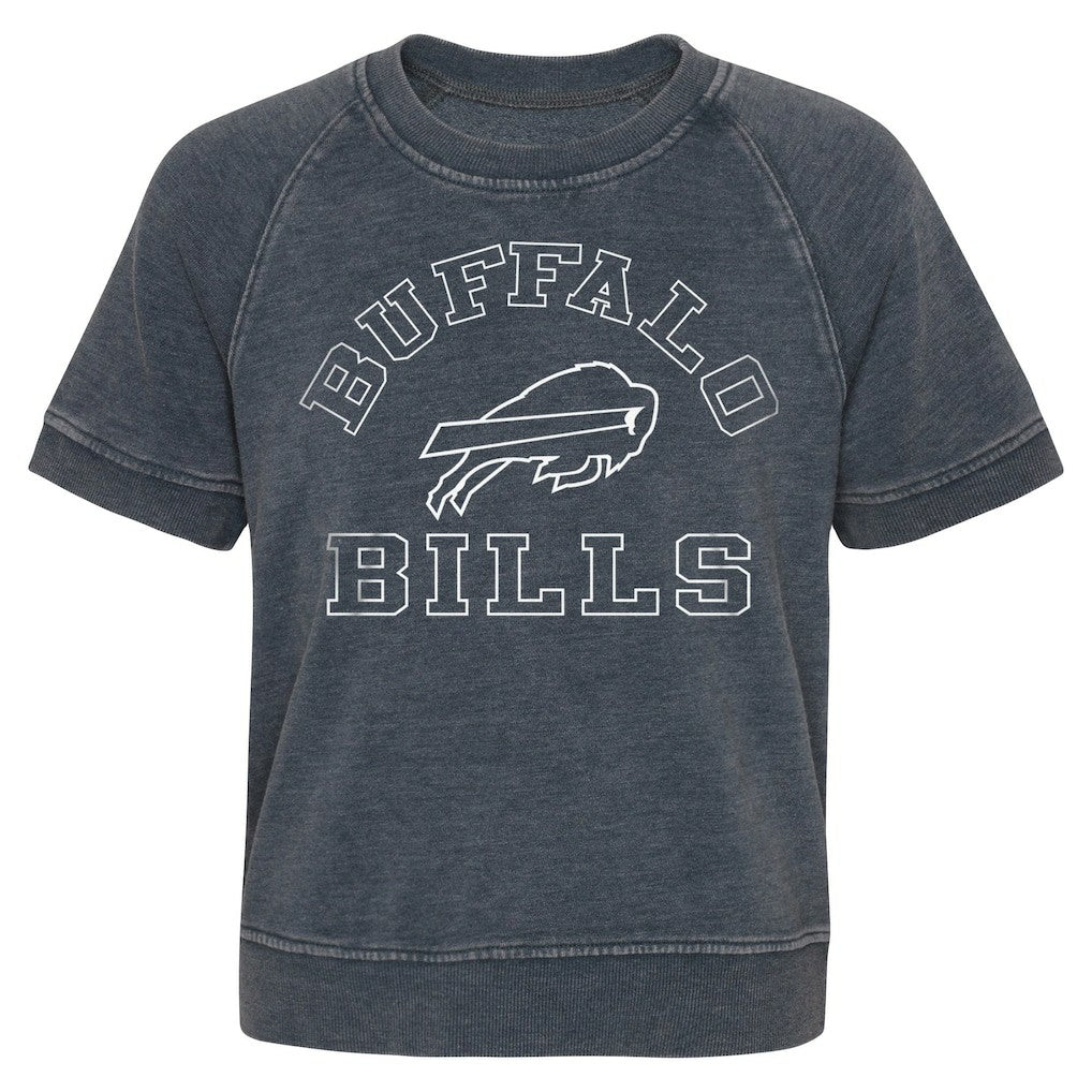 Buffalo Bills Girls Juniors Cheer Squad Raglan T-Shirt - Heather Charcoal for sale