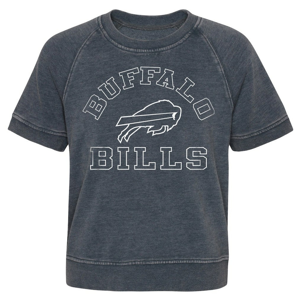 Buffalo Bills Girls Juniors Cheer Squad Raglan T-Shirt - Heather Charcoal for sale