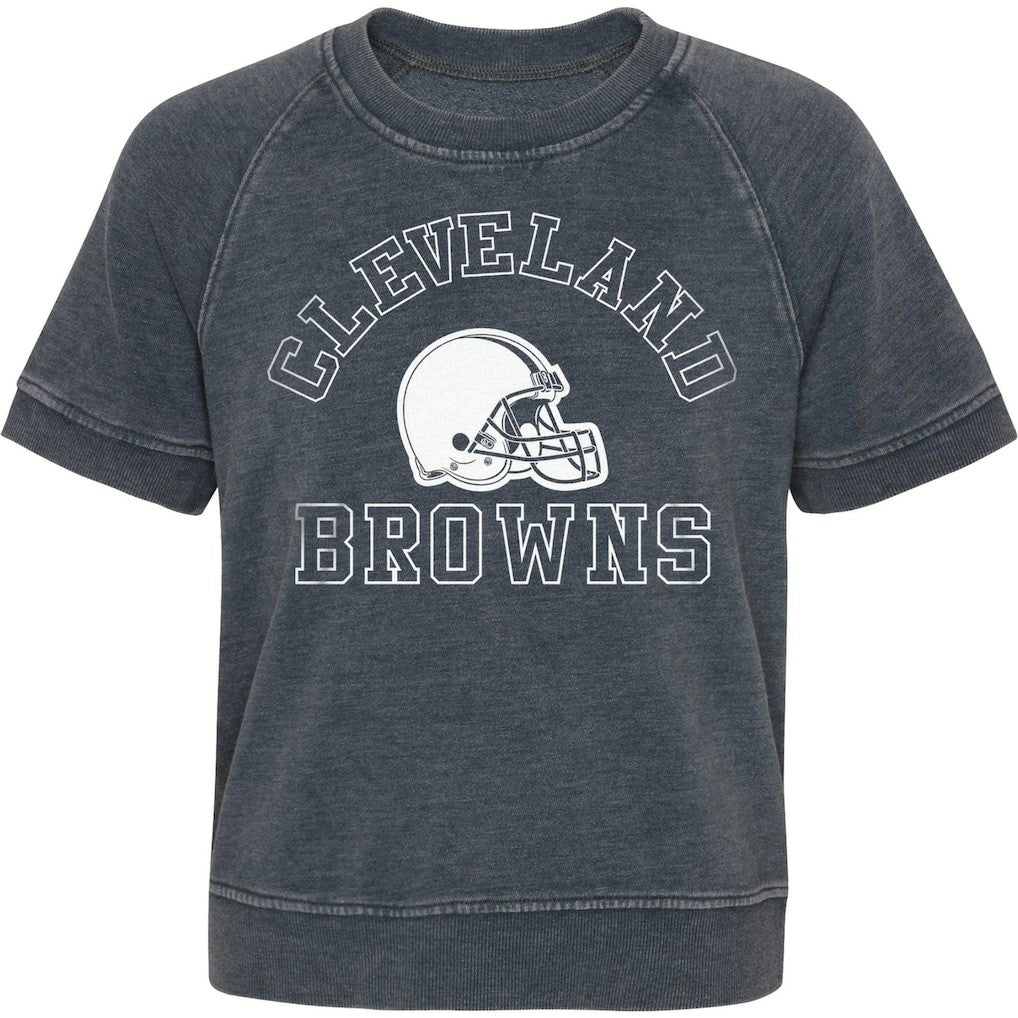 Cleveland Browns Girls Juniors Cheer Squad Raglan T-Shirt - Heather Charcoal online