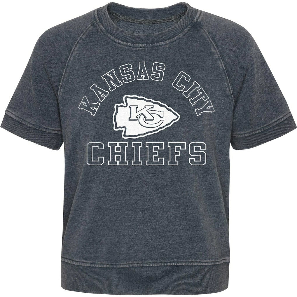 Kansas City Chiefs Girls Juniors Cheer Squad Raglan T-Shirt - Heather Charcoal sale