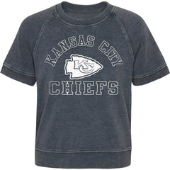 Kansas City Chiefs Girls Juniors Cheer Squad Raglan T-Shirt - Heather Charcoal sale