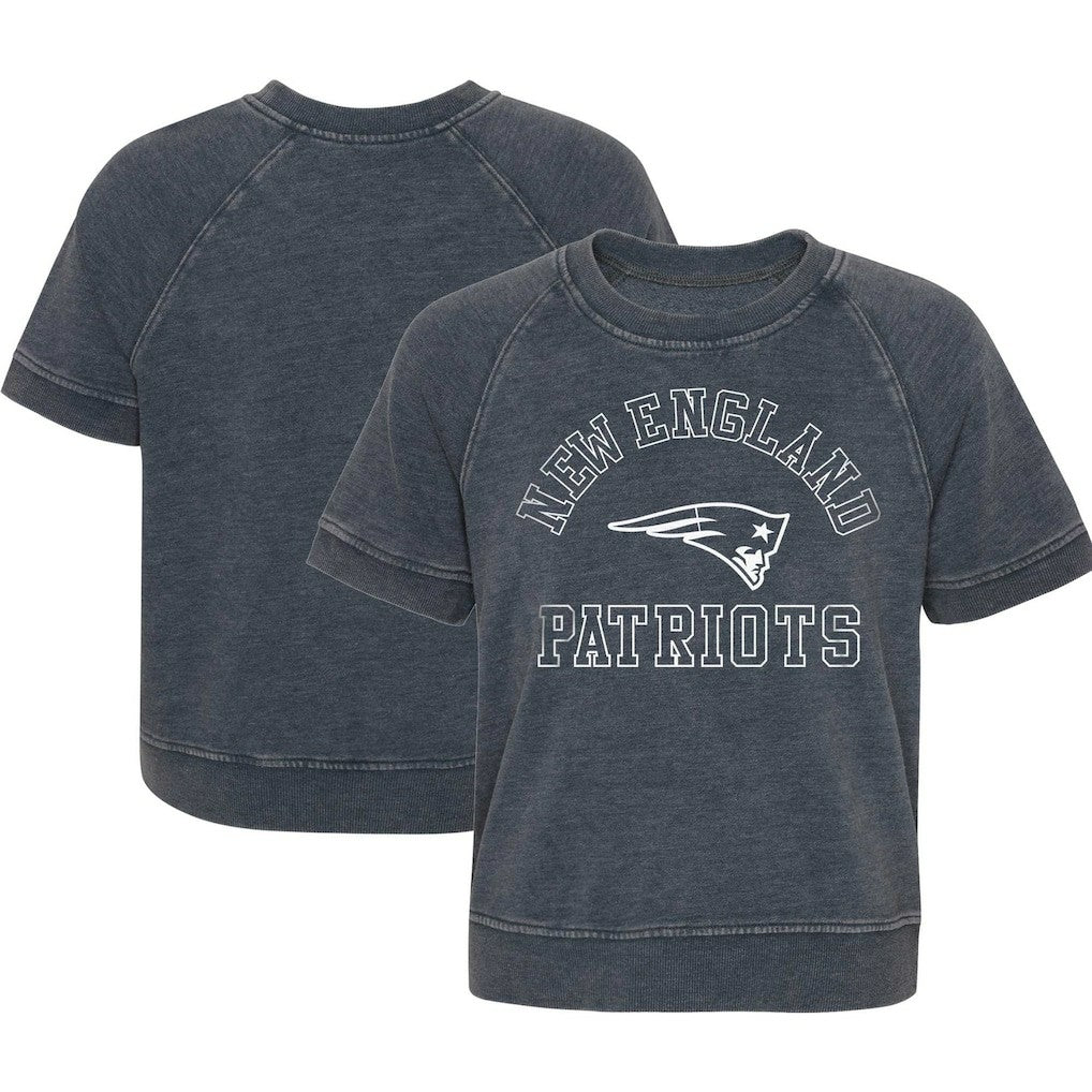 New England Patriots Girls Juniors Cheer Squad Raglan T-Shirt - Heather Charcoal cheap