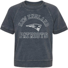 New England Patriots Girls Juniors Cheer Squad Raglan T-Shirt - Heather Charcoal cheap