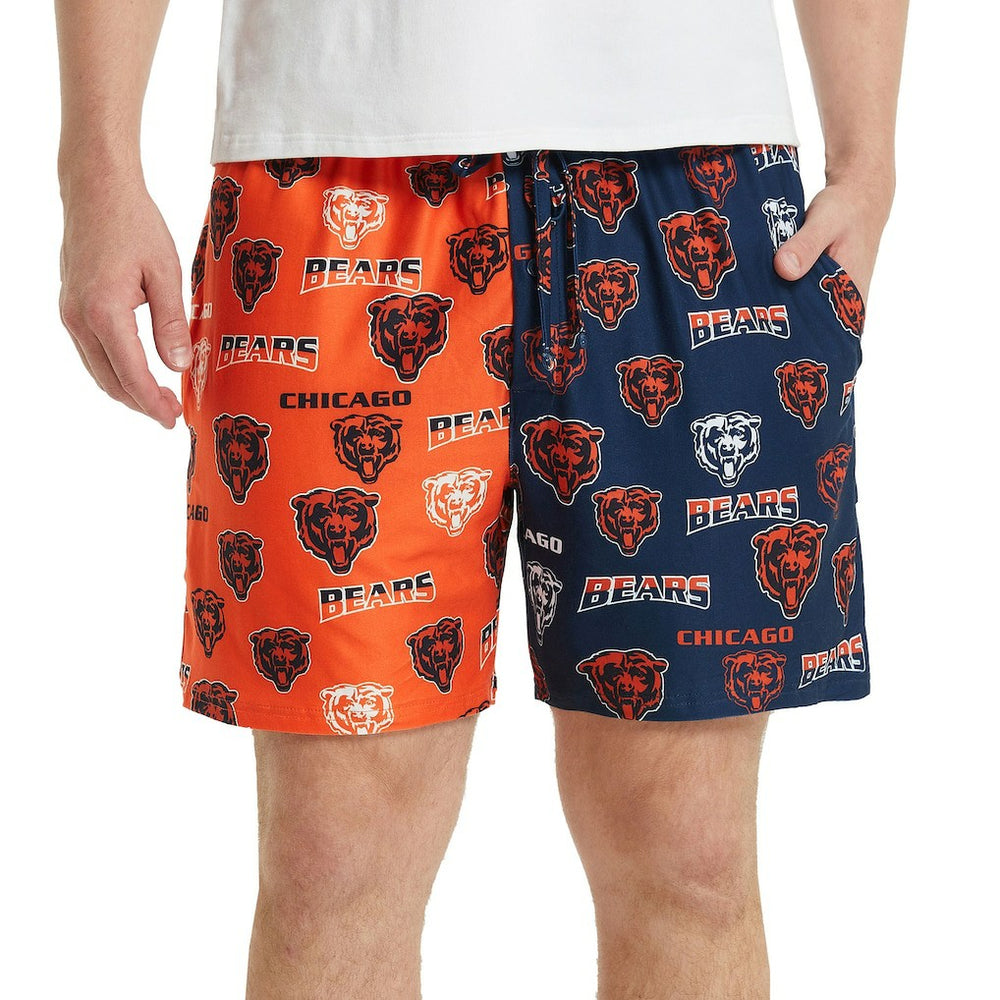 Chicago Bears Concepts Sport Breakthrough AOP Knit Split Shorts - Navy/Orange for sale