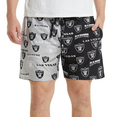 Las Vegas Raiders Concepts Sport Breakthrough AOP Knit Split Shorts - Black/Gray for sale
