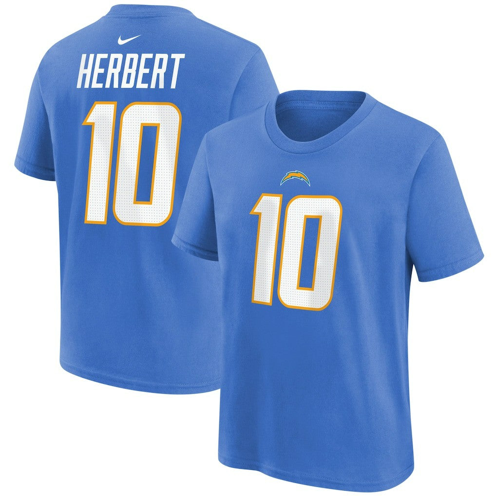 Justin Herbert Los Angeles Chargers Youth Player Name & Number T-Shirt - Powder Blue cheap