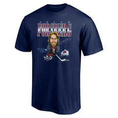 Peter Forsberg Colorado Avalanche Player Caricature T-Shirt - Navy T-shirts