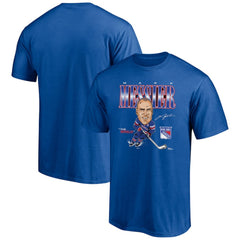 Mark Messier New York Rangers Player Caricature T-Shirt - Blue T-shirts