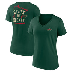 Minnesota Wild Women's Territorial V-Neck T-Shirt - Green T-shirts