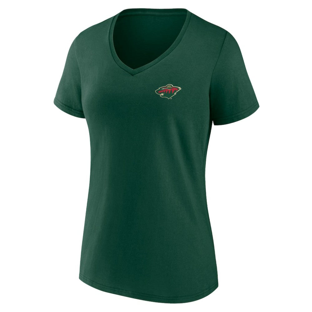 Minnesota Wild Women's Territorial V-Neck T-Shirt - Green T-shirts