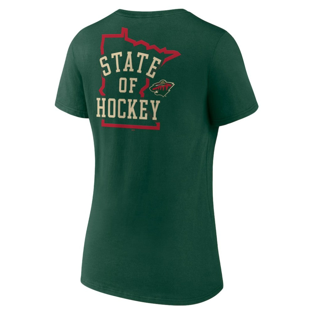 Minnesota Wild Women's Territorial V-Neck T-Shirt - Green T-shirts