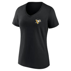Pittsburgh Penguins Women's Territorial V-Neck T-Shirt - Black T-shirts