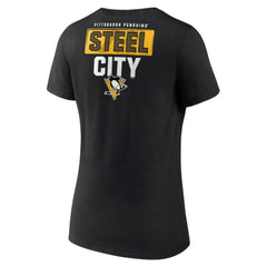 Pittsburgh Penguins Women's Territorial V-Neck T-Shirt - Black T-shirts