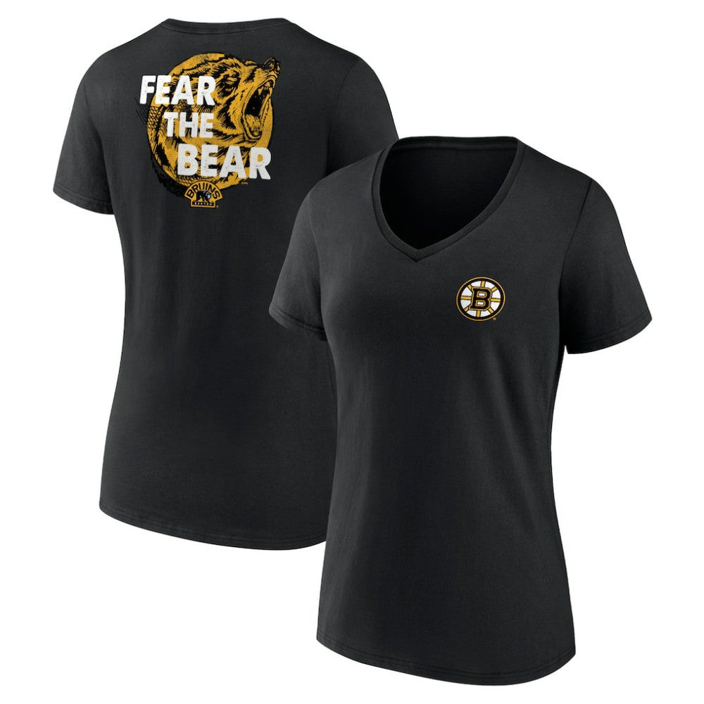 Boston Bruins Women's Territorial V-Neck T-Shirt - Black T-shirts