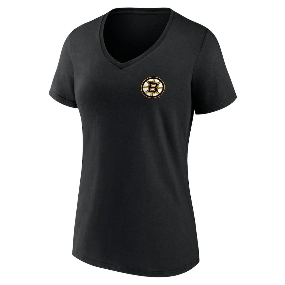 Boston Bruins Women's Territorial V-Neck T-Shirt - Black T-shirts