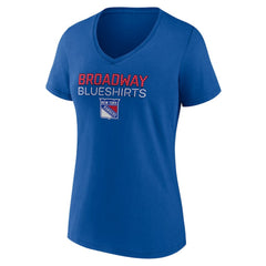 New York Rangers Women's Shout Out V-Neck T-Shirt - Blue T-shirts