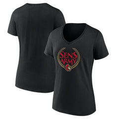 Ottawa Senators Women's Shout Out V-Neck T-Shirt - Black T-shirts