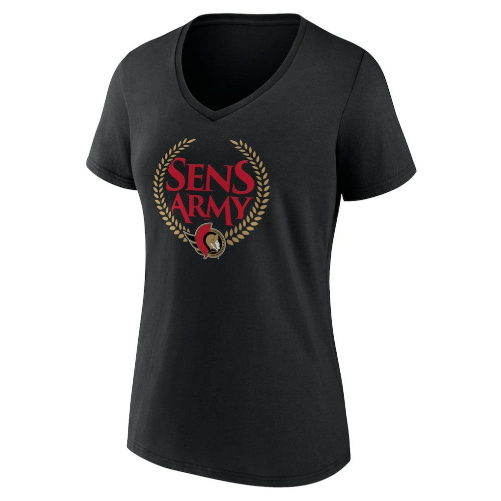 Ottawa Senators Women's Shout Out V-Neck T-Shirt - Black T-shirts