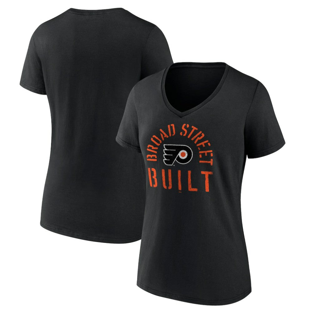 Philadelphia Flyers Women's Shout Out V-Neck T-Shirt - Black T-shirts