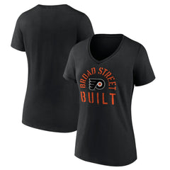 Philadelphia Flyers Women's Shout Out V-Neck T-Shirt - Black T-shirts