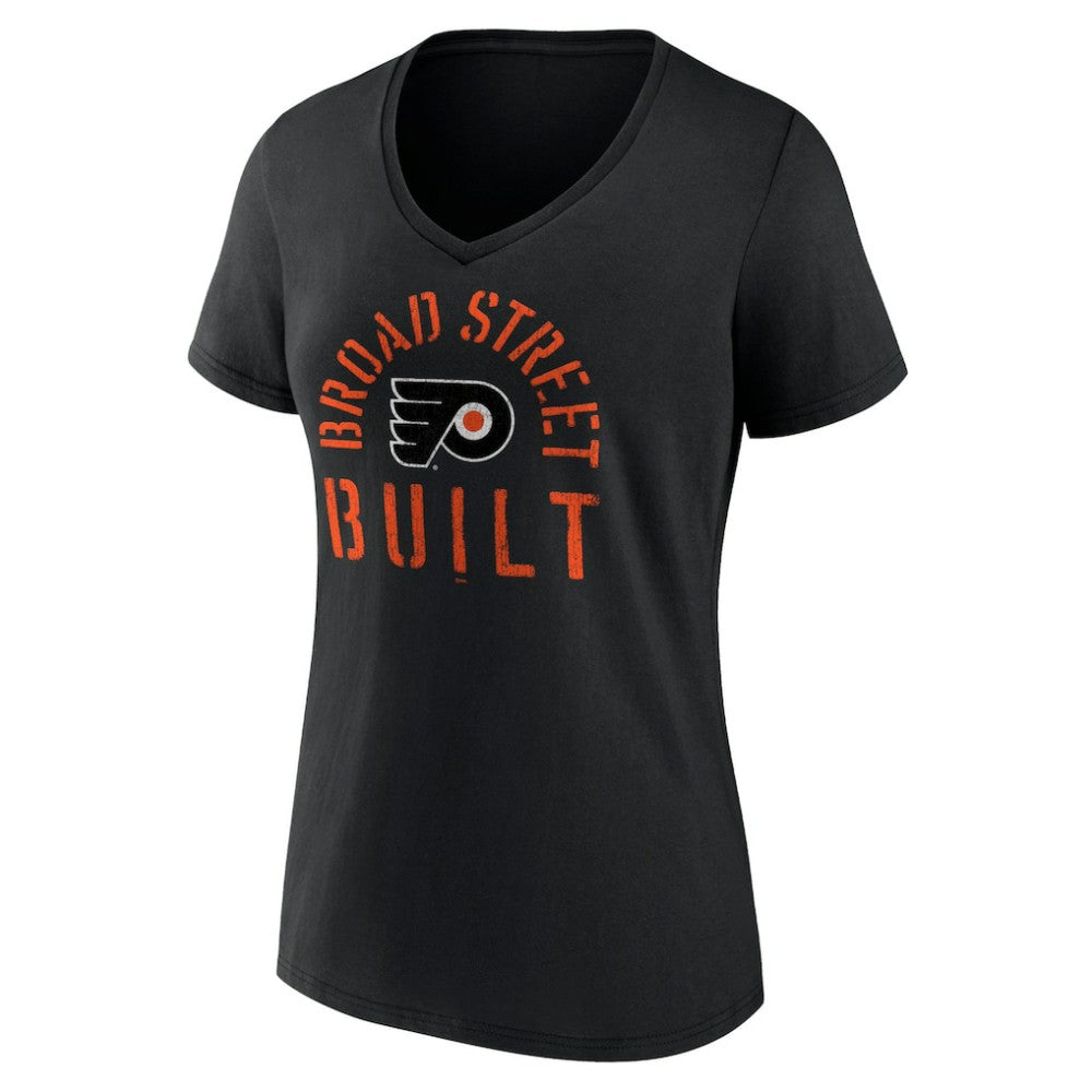 Philadelphia Flyers Women's Shout Out V-Neck T-Shirt - Black T-shirts