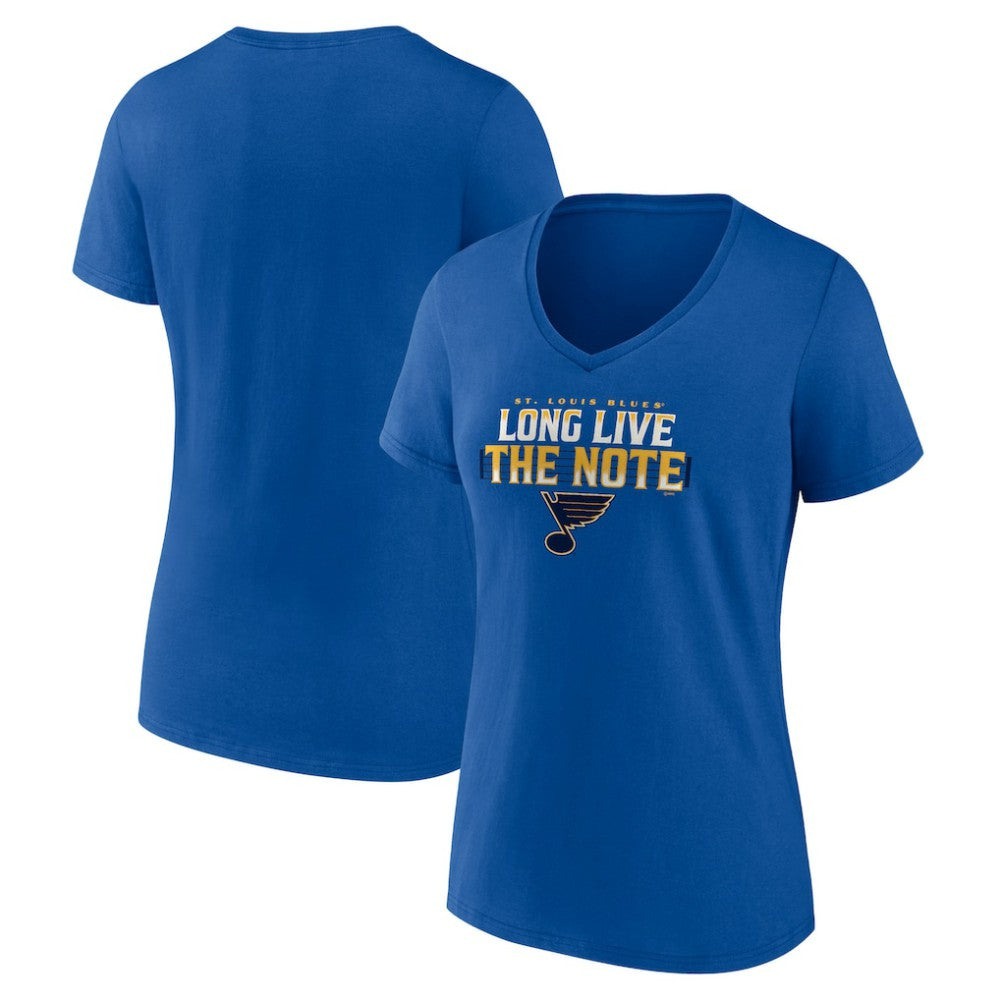 St. Louis Blues Women's Shout Out V-Neck T-Shirt - Blue T-shirts