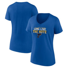 St. Louis Blues Women's Shout Out V-Neck T-Shirt - Blue T-shirts