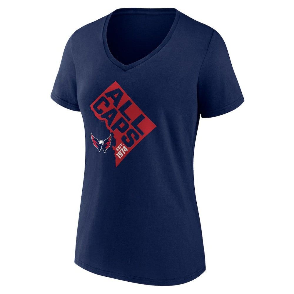 Washington Capitals Women's Shout Out V-Neck T-Shirt - Navy T-shirts