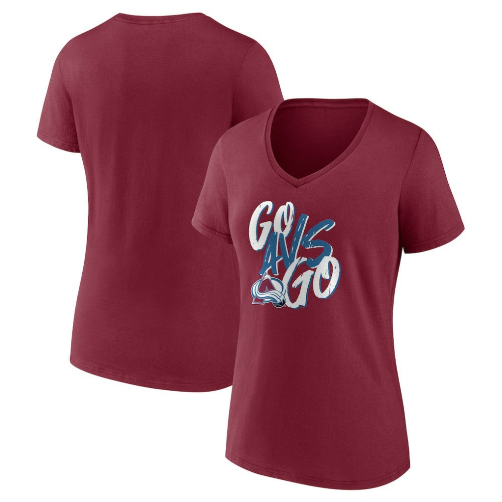 Colorado Avalanche Women's Proclamation V-Neck T-Shirt - Burgundy T-shirts