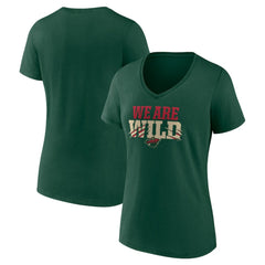 Minnesota Wild Women's Proclamation V-Neck T-Shirt - Green T-shirts