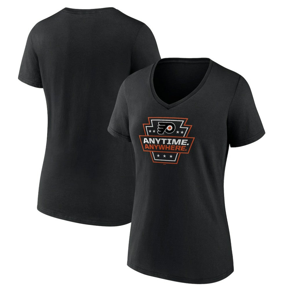 Philadelphia Flyers Women's Proclamation V-Neck T-Shirt - Black T-shirts