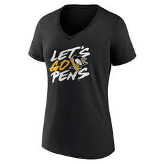 Pittsburgh Penguins Women's Proclamation V-Neck T-Shirt - Black T-shirts