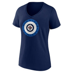 Winnipeg Jets Women's Proclamation V-Neck T-Shirt - Navy T-shirts