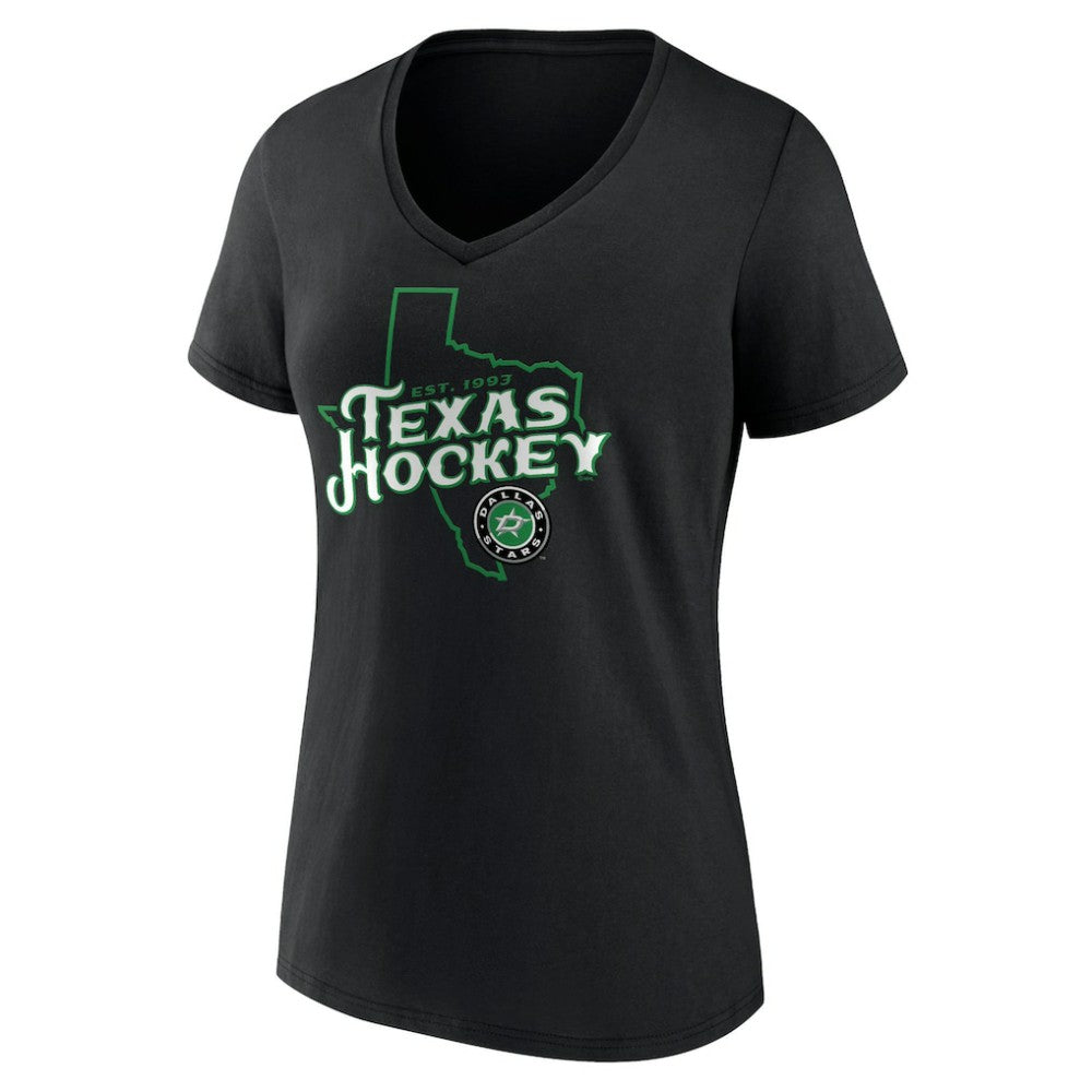Dallas Stars Women's Represent V-Neck T-Shirt - Black T-shirts