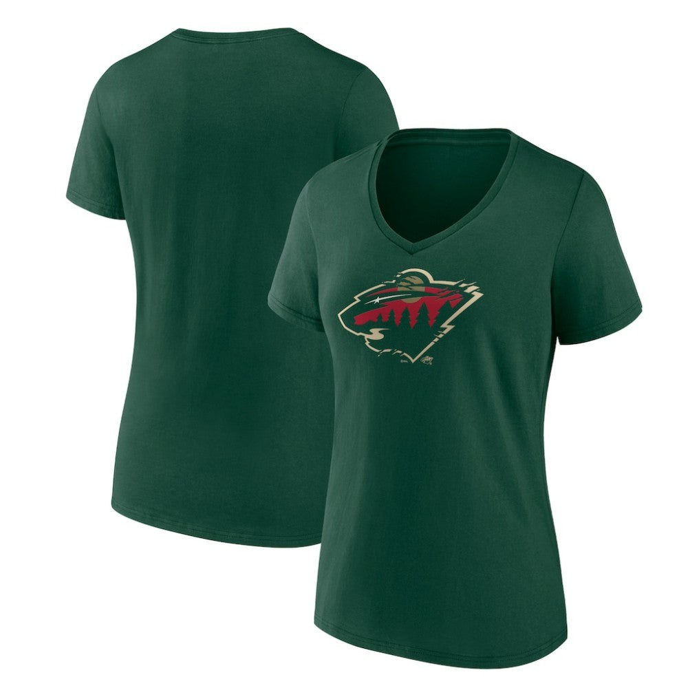 Minnesota Wild Women's Represent V-Neck T-Shirt - Green T-shirts