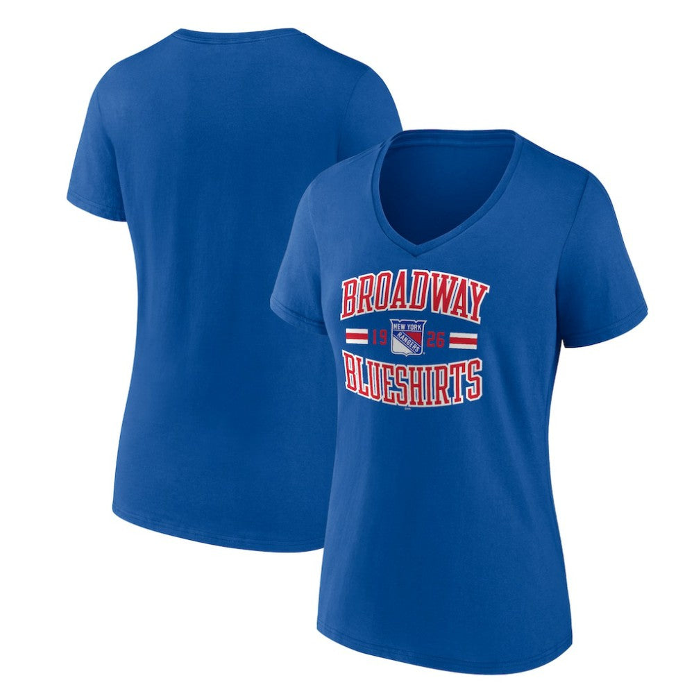 New York Rangers Women's Represent V-Neck T-Shirt - Blue T-shirts