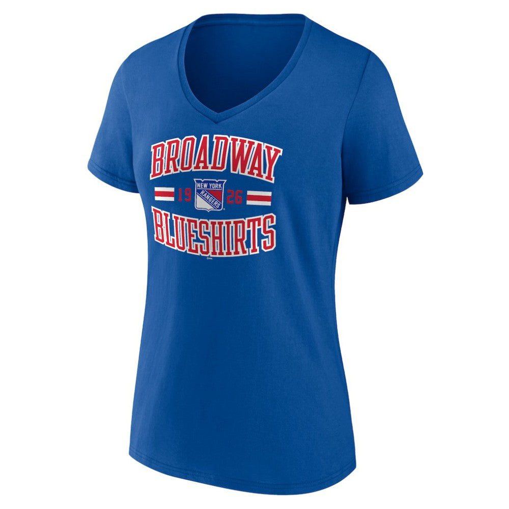 New York Rangers Women's Represent V-Neck T-Shirt - Blue T-shirts