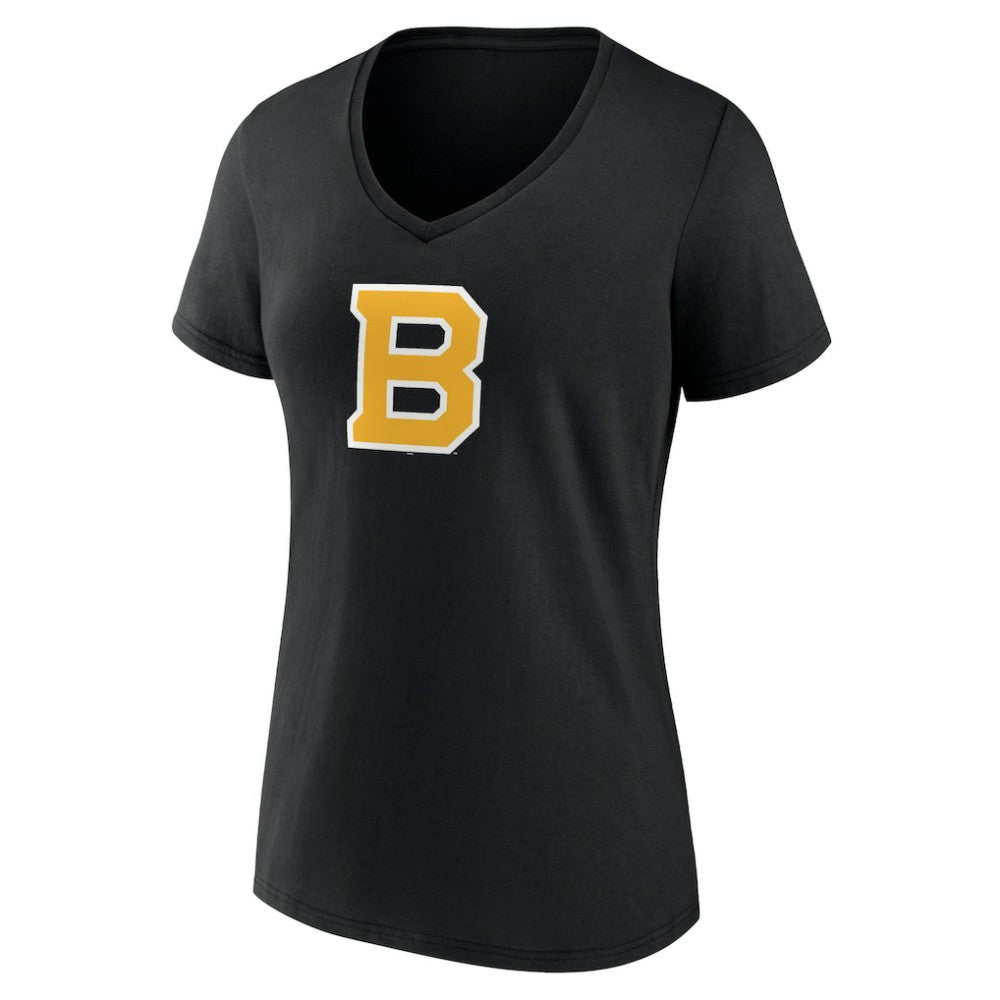 Boston Bruins Women's Alternate Logo V-Neck T-Shirt - Black T-shirts