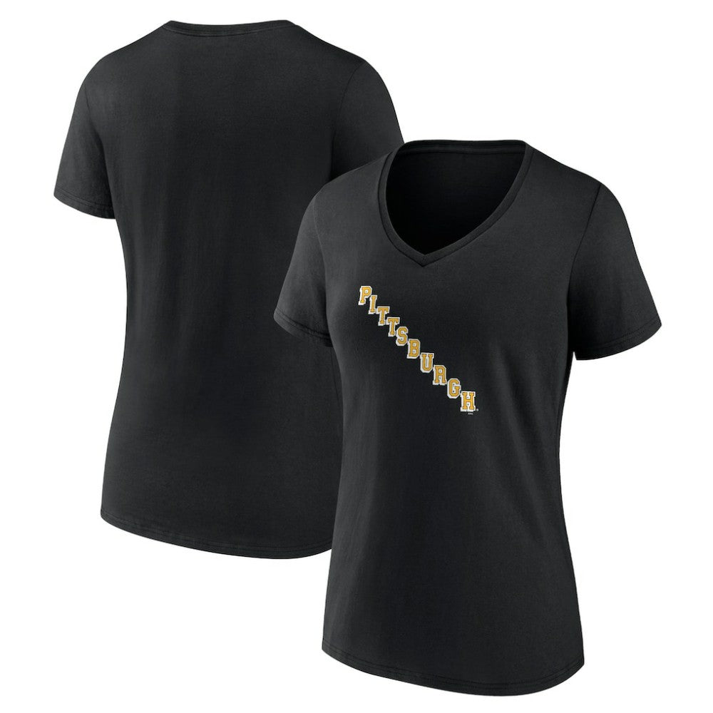 Pittsburgh Penguins Women's Alternate Logo V-Neck T-Shirt - Black T-shirts
