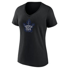 Toronto Maple Leafs Women's Alternate Logo V-Neck T-Shirt - Black T-shirts