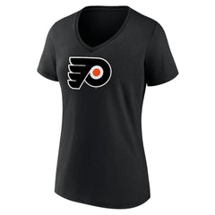 Philadelphia Flyers Women's Alternate Logo V-Neck T-Shirt - Black T-shirts
