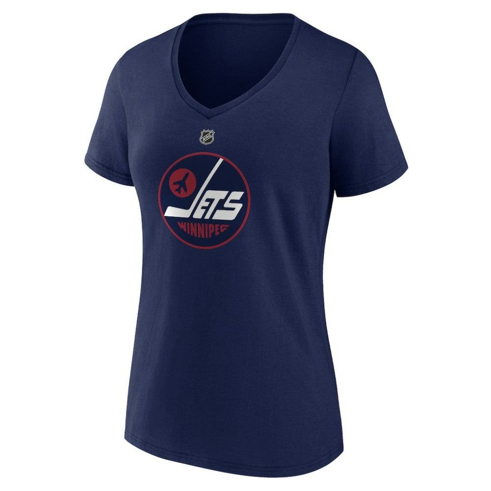 Winnipeg Jets Women's Alternate Logo V-Neck T-Shirt - Navy T-shirts