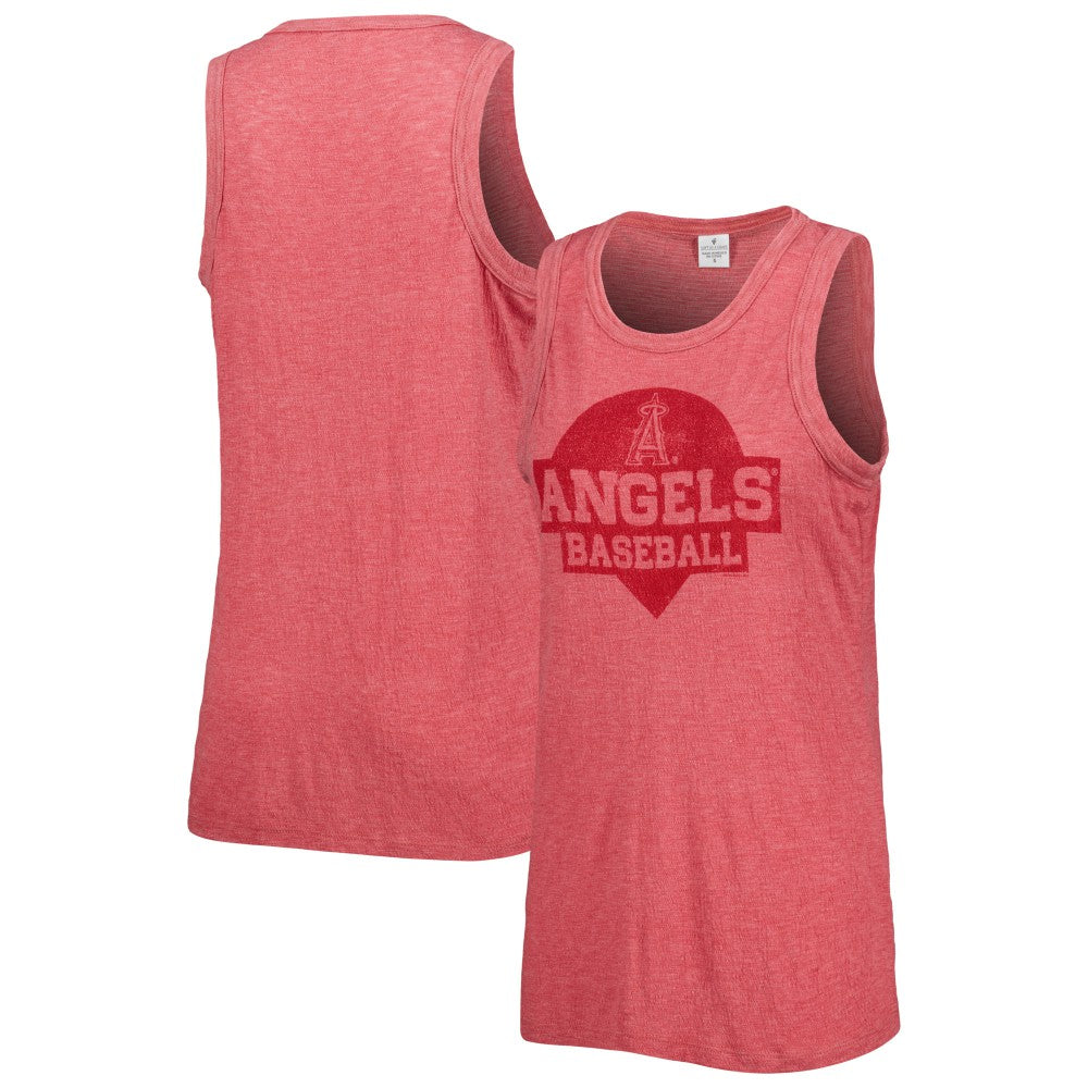 Los Angeles Angels Soft as a Grape Women's Tri-Blend Tank Top Red