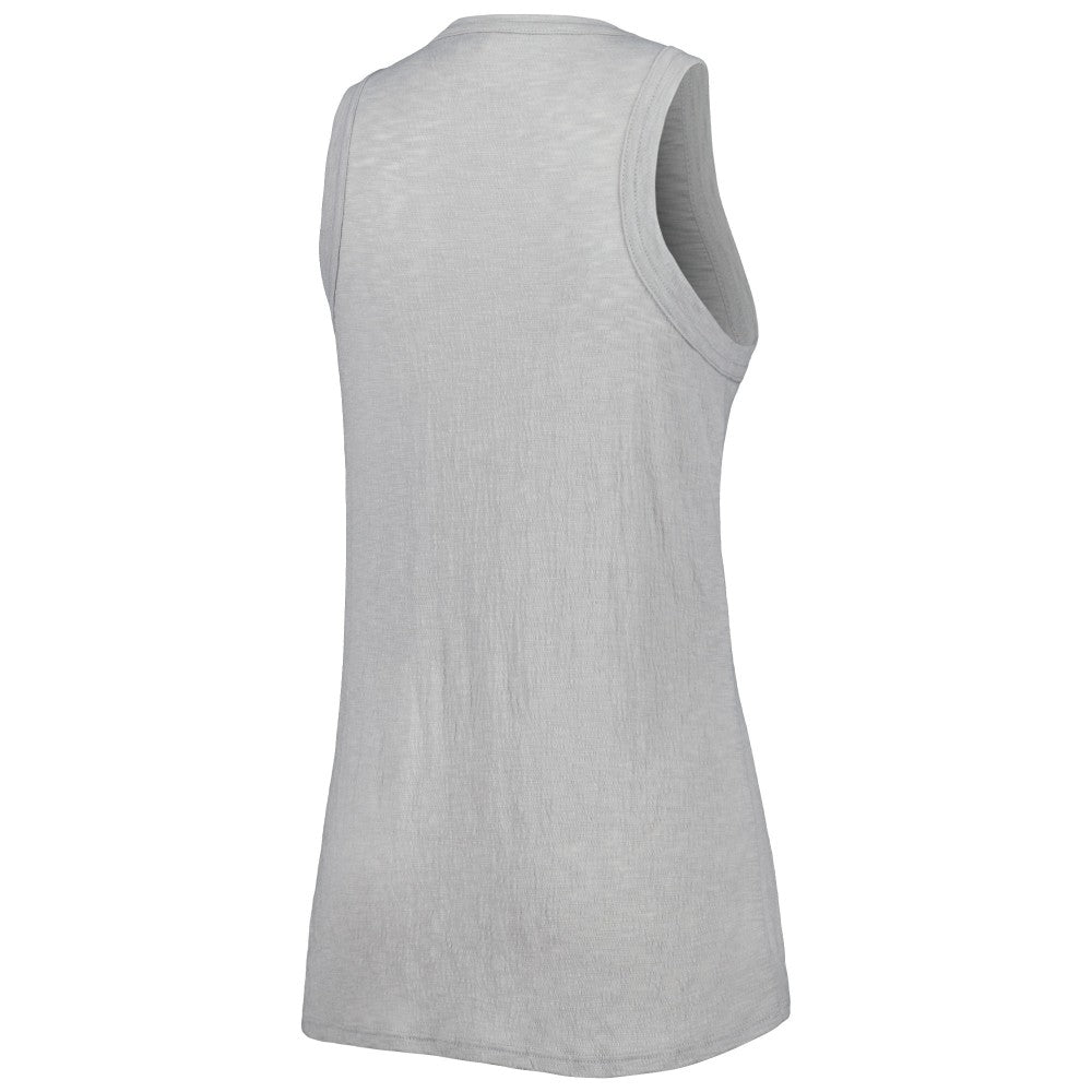 Miami Marlins Soft as a Grape Women's Tri-Blend Tank Top Gray
