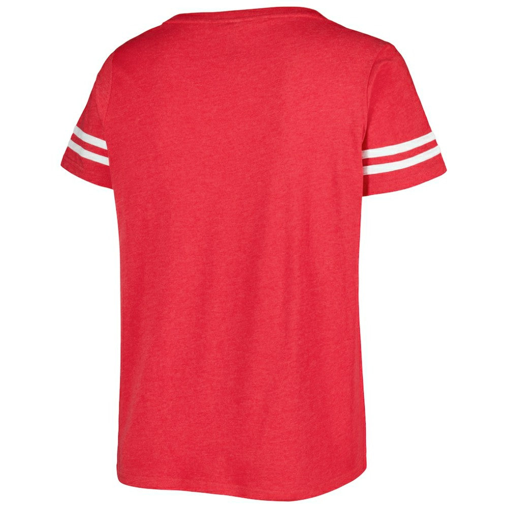 Washington Nationals Soft as a Grape Women's Plus Size V-Neck Jersey T-Shirt Red