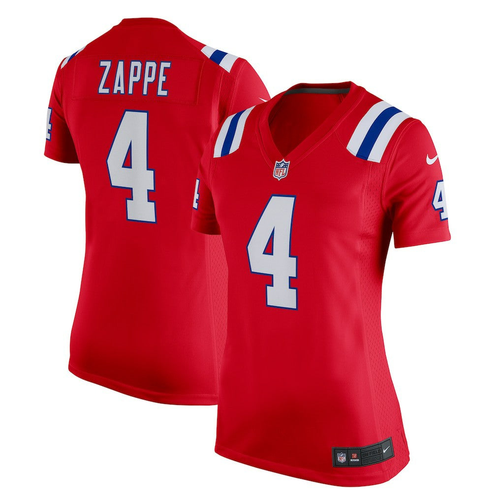 Bailey Zappe New England Patriots Women's Team Game Jersey - Red cheap