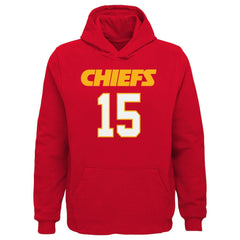 Patrick Mahomes Kansas City Chiefs Youth Mainliner Player Name & Number Pullover Hoodie - Red for sale